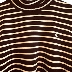Plus size Women’s Ralph Lauren 100% Cotton black & white turtle neck sweater